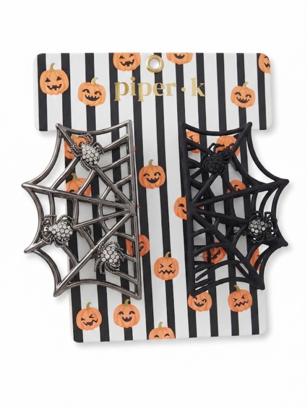 NWT ⚜️🖤⚜️ Piper K HALLOWEEN Hair Claw Clips Spooky Spiders & Spider Webs